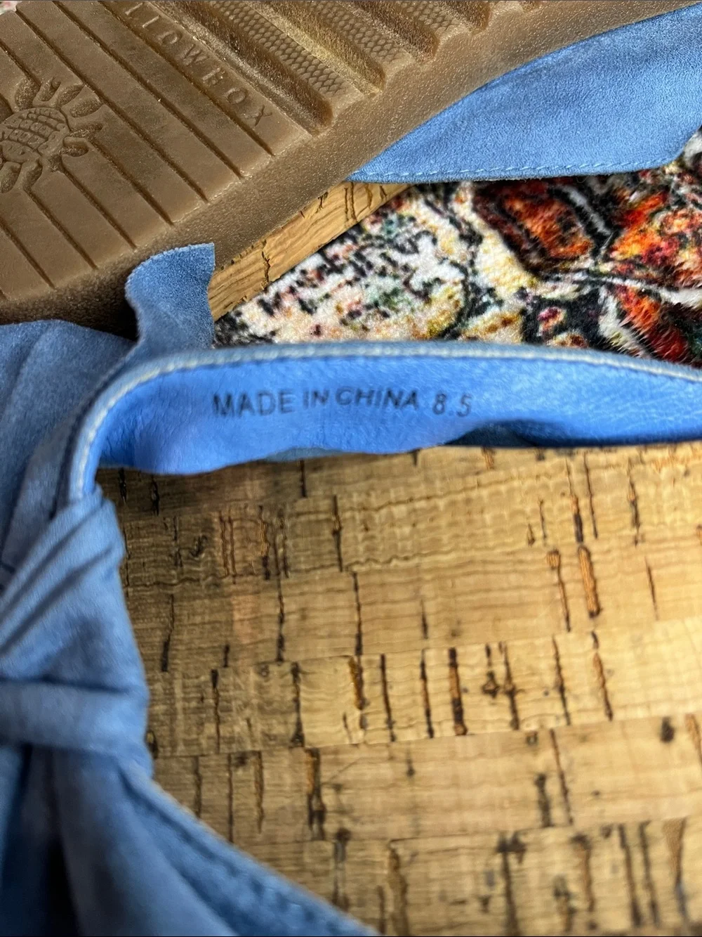Yellow Box Light Blue Bow Cork Slide Sandals - Picture 6 of 6